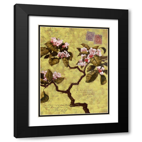 Postage V Black Modern Wood Framed Art Print with Double Matting by Novak, Rick