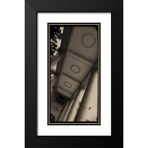 Sepia Architecture I Black Modern Wood Framed Art Print with Double Matting by Ling, Tang