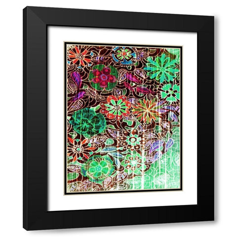 Flower Drift I Black Modern Wood Framed Art Print with Double Matting by Harrington, Danielle
