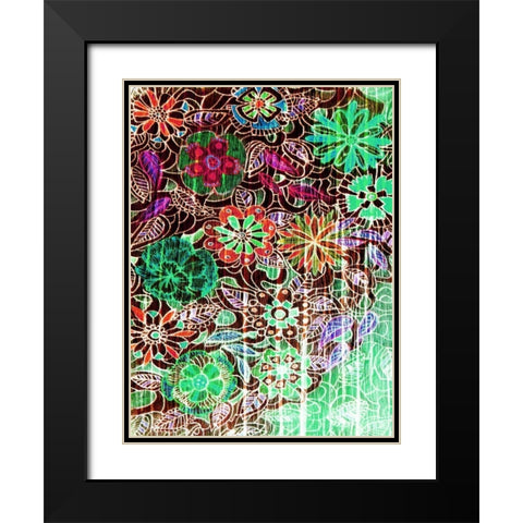 Flower Drift I Black Modern Wood Framed Art Print with Double Matting by Harrington, Danielle