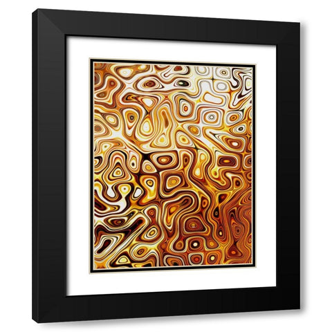 Metallic Shapes II Black Modern Wood Framed Art Print with Double Matting by Harrington, Danielle
