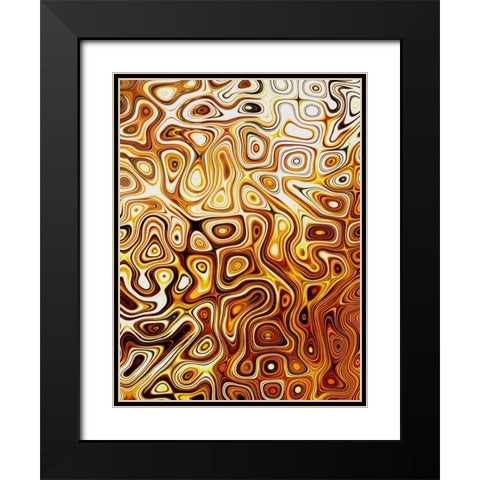 Metallic Shapes II Black Modern Wood Framed Art Print with Double Matting by Harrington, Danielle