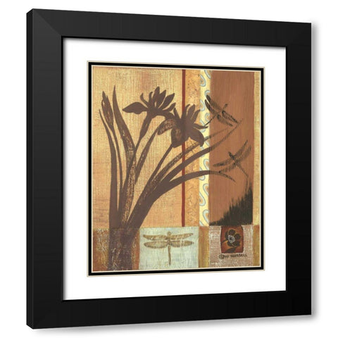 Asian Iris Black Modern Wood Framed Art Print with Double Matting by Russell, Wendy