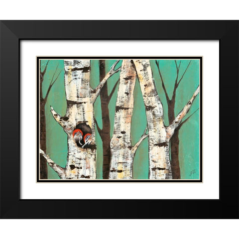 Birch Grove on Teal I Black Modern Wood Framed Art Print with Double Matting by Reynolds, Jade