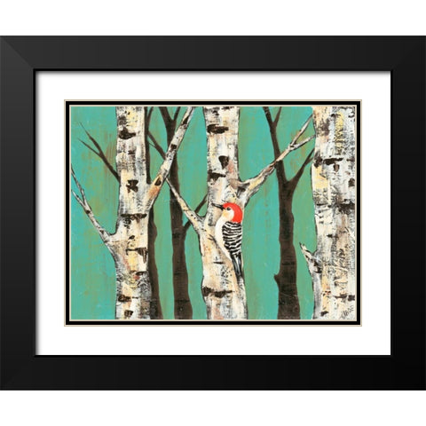Birch Grove on Teal II Black Modern Wood Framed Art Print with Double Matting by Reynolds, Jade
