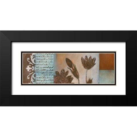 Flower Filigree Panorama I Black Modern Wood Framed Art Print with Double Matting by Green-Aldridge, W.