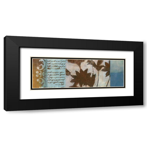 Flower Filigree Panorama II Black Modern Wood Framed Art Print with Double Matting by Green-Aldridge, W.