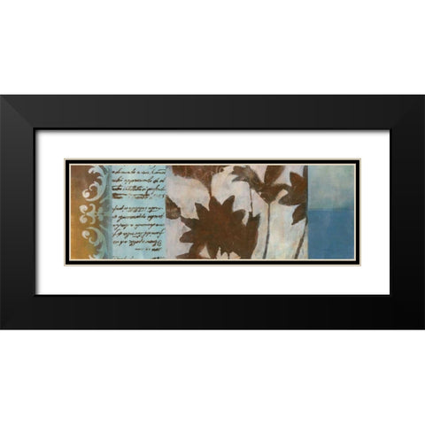 Flower Filigree Panorama II Black Modern Wood Framed Art Print with Double Matting by Green-Aldridge, W.