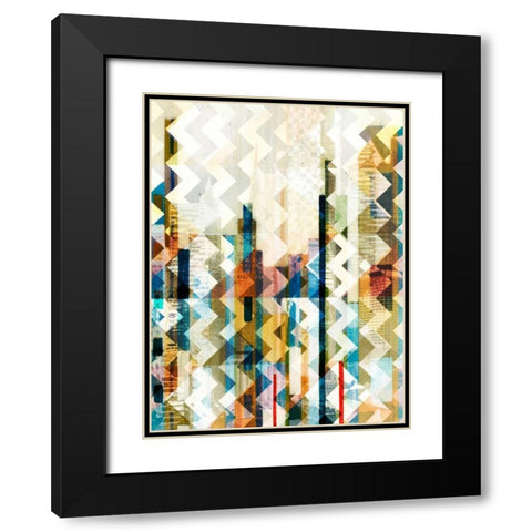 Urban Chevron I Black Modern Wood Framed Art Print with Double Matting by Vision Studio