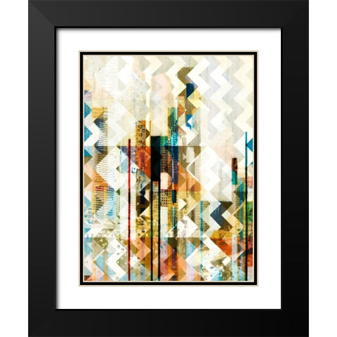 Urban Chevron II Black Modern Wood Framed Art Print with Double Matting by Vision Studio