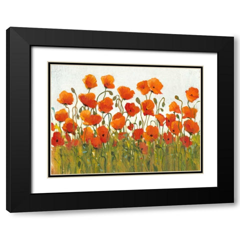 Rows of Poppies I Black Modern Wood Framed Art Print with Double Matting by OToole, Tim