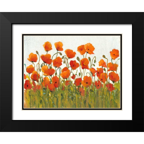 Rows of Poppies I Black Modern Wood Framed Art Print with Double Matting by OToole, Tim
