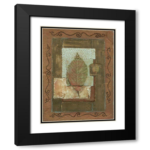 Leaf Quartet I Black Modern Wood Framed Art Print with Double Matting by Russell, Wendy