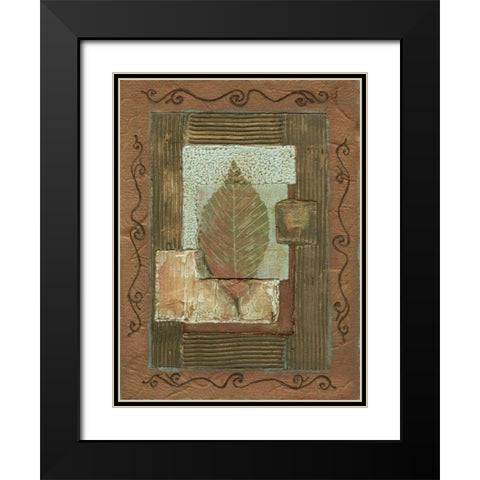 Leaf Quartet I Black Modern Wood Framed Art Print with Double Matting by Russell, Wendy