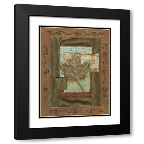 Leaf Quartet II Black Modern Wood Framed Art Print with Double Matting by Russell, Wendy