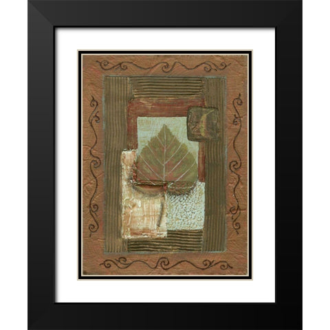 Leaf Quartet III Black Modern Wood Framed Art Print with Double Matting by Russell, Wendy