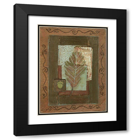 Leaf Quartet IV Black Modern Wood Framed Art Print with Double Matting by Russell, Wendy