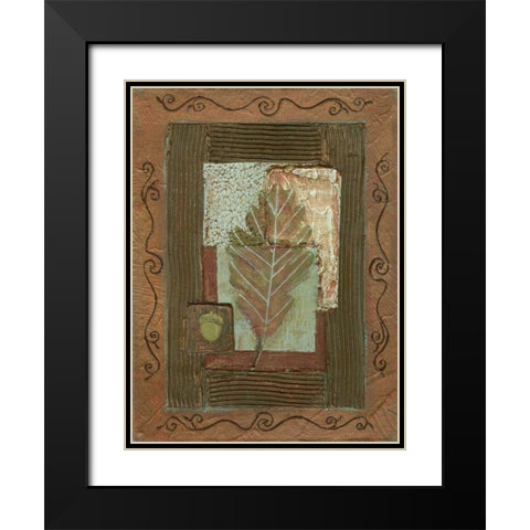 Leaf Quartet IV Black Modern Wood Framed Art Print with Double Matting by Russell, Wendy