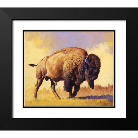 Tatanka Black Modern Wood Framed Art Print with Double Matting by Chapman, Julie T.