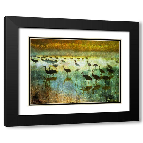 Cranes in Mist I Black Modern Wood Framed Art Print with Double Matting by Vest, Chris