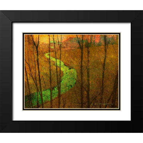 Woodblock Stream I Black Modern Wood Framed Art Print with Double Matting by Vest, Chris