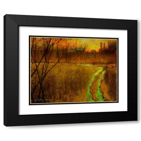 Woodblock Stream II Black Modern Wood Framed Art Print with Double Matting by Vest, Chris