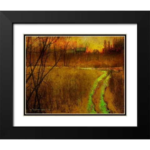 Woodblock Stream II Black Modern Wood Framed Art Print with Double Matting by Vest, Chris