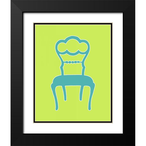 Graphic Chair IV Black Modern Wood Framed Art Print with Double Matting by Zarris, Chariklia