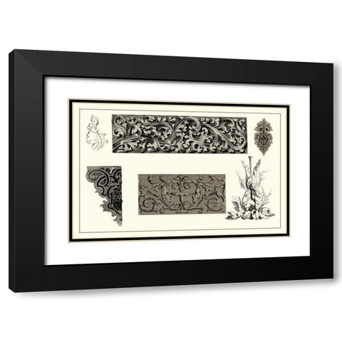Baroque Details V Black Modern Wood Framed Art Print with Double Matting by Vision Studio