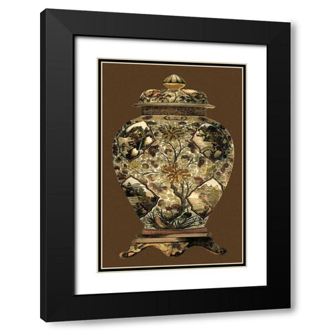Amber Porcelain I Black Modern Wood Framed Art Print with Double Matting by Vision Studio