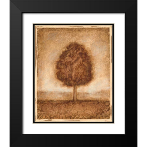 Patterned Maple II Black Modern Wood Framed Art Print with Double Matting by Harper, Ethan