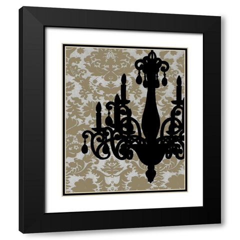 Chandelier Silhouette I Black Modern Wood Framed Art Print with Double Matting by Harper, Ethan