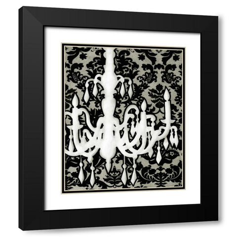 Patterned Chandelier II Black Modern Wood Framed Art Print with Double Matting by Harper, Ethan