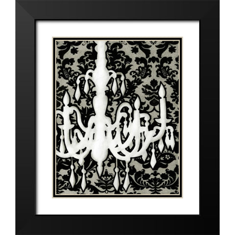 Patterned Chandelier II Black Modern Wood Framed Art Print with Double Matting by Harper, Ethan