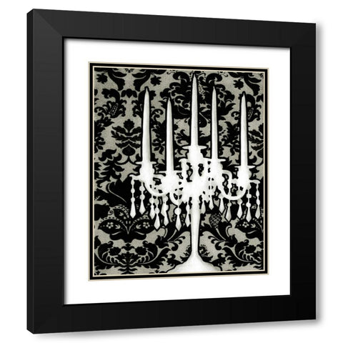 Patterned Candelabra I Black Modern Wood Framed Art Print with Double Matting by Harper, Ethan