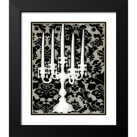 Patterned Candelabra II Black Modern Wood Framed Art Print with Double Matting by Harper, Ethan