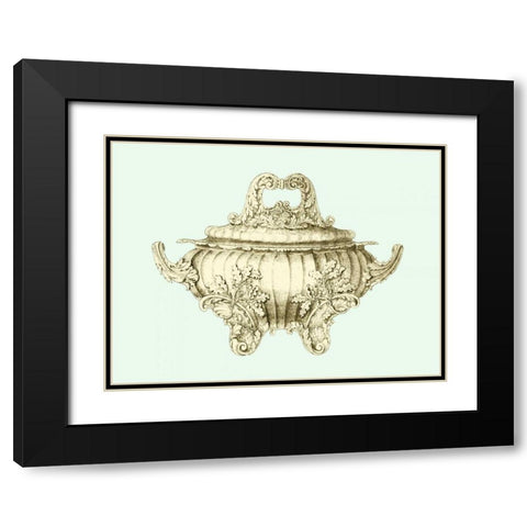 Celadon Porcelain II Black Modern Wood Framed Art Print with Double Matting by Vision Studio
