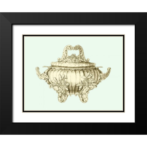 Celadon Porcelain II Black Modern Wood Framed Art Print with Double Matting by Vision Studio