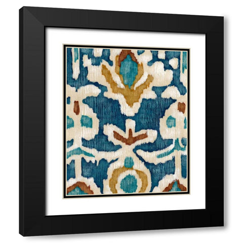 Ocean Ikat I Black Modern Wood Framed Art Print with Double Matting by Zarris, Chariklia