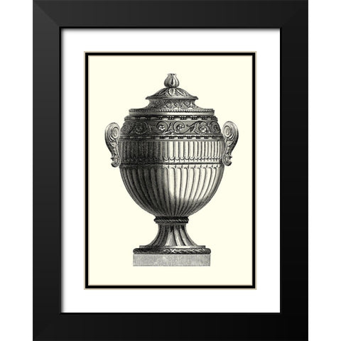 Mini BW Empire Urn II - ZHC Black Modern Wood Framed Art Print with Double Matting by Vision Studio