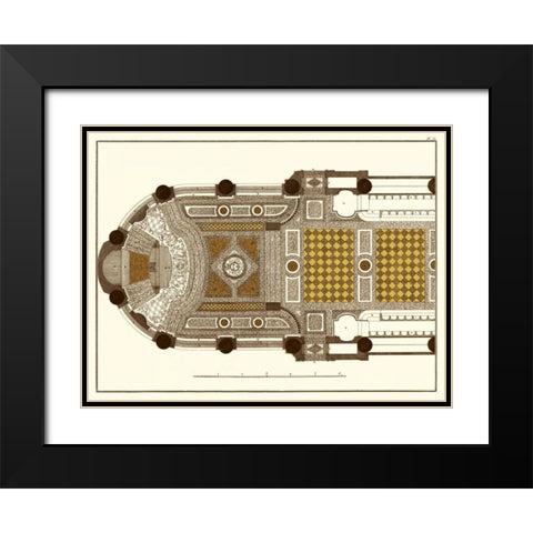 French Marquetry I Black Modern Wood Framed Art Print with Double Matting by Vision Studio