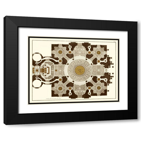 French Marquetry III Black Modern Wood Framed Art Print with Double Matting by Vision Studio