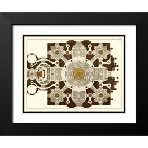 French Marquetry III Black Modern Wood Framed Art Print with Double Matting by Vision Studio