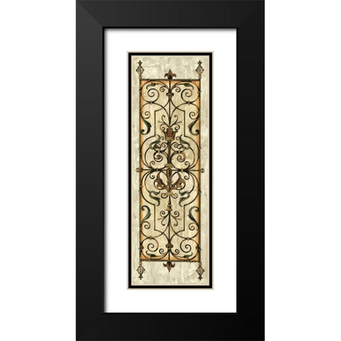 Crackled Verdigris Panel I Black Modern Wood Framed Art Print with Double Matting by Vision Studio