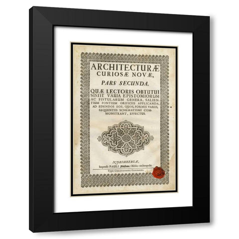 Embossed Bookplate Black Modern Wood Framed Art Print with Double Matting by Vision Studio