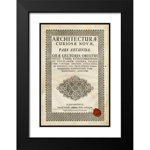 Embossed Bookplate Black Modern Wood Framed Art Print with Double Matting by Vision Studio
