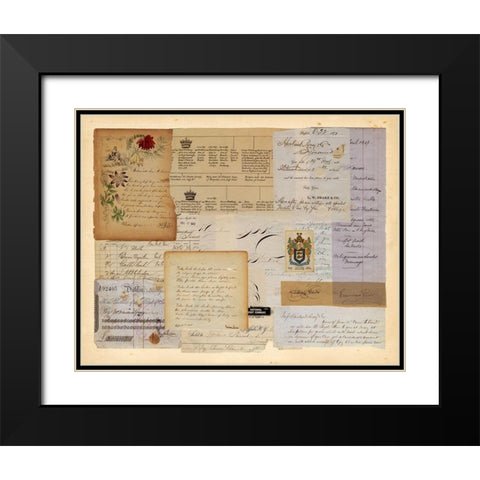 Antique Collage I Black Modern Wood Framed Art Print with Double Matting by Vision Studio