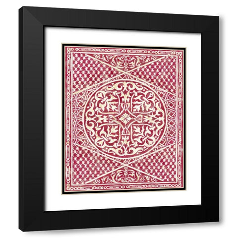 Woodcut in Red I Black Modern Wood Framed Art Print with Double Matting by Zarris, Chariklia