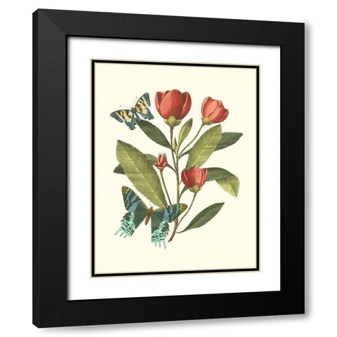 Midsummer Floral II Black Modern Wood Framed Art Print with Double Matting by Vision Studio