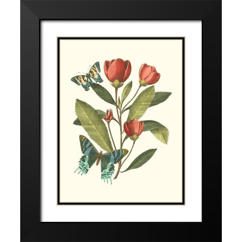 Midsummer Floral II Black Modern Wood Framed Art Print with Double Matting by Vision Studio